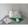 Bottega Veneta Arco Small Tote In White Grained Leather 377