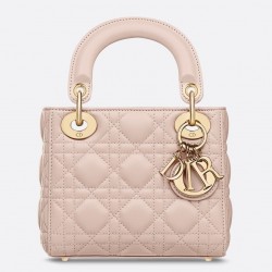 Dior Mini Lady Dior Bag In Poudre Lambskin 860