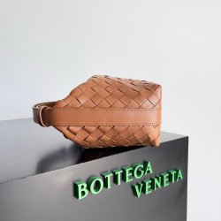 Bottega Veneta Mini Wallace Bag in Brown Intrecciato Calfskin 912