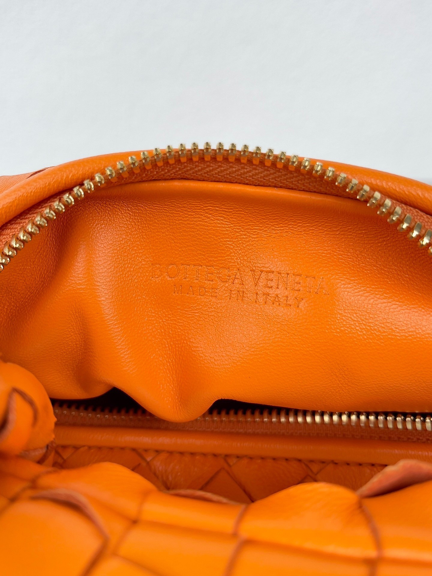 Bottega Veneta BV Jodie Mini Bag In Orange Intrecciato Lambskin 936