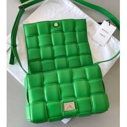 Bottega Veneta Padded Cassette Bag In Green Lambskin 537