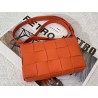 Bottega Veneta Cassett Bag In Orange Intrecciato Lambskin 291