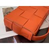 Bottega Veneta Cassett Bag In Orange Intrecciato Lambskin 291