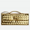 Bottega Veneta Andiamo Clutch with Handle in Gold Metallic Leather 606