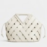 Bottega Veneta Medium Point Bag In White Intrecciato Leather 028