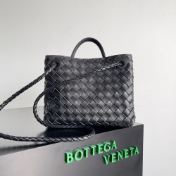 Bottega Veneta Small Andiamo Bag In Black Intrecciato Lambskin 300