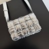 Bottega Veneta Small Cassette Bag In Silver Metallic Lambskin 335