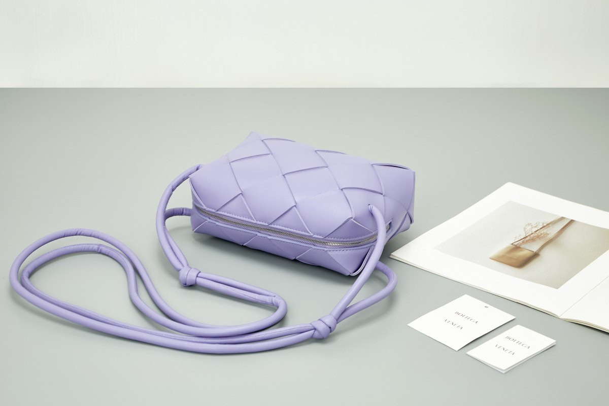 Bottega Veneta Small Cassette Camera Bag In Wisteria Lambskin 364