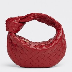 Bottega Veneta BV Jodie Mini Bag In Dark Red Intrecciato Lambskin 608