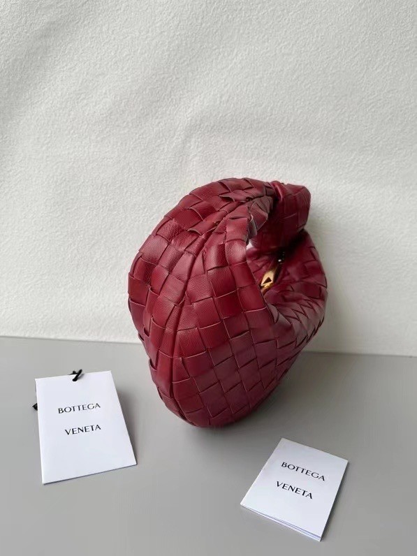 Bottega Veneta BV Jodie Mini Bag In Dark Red Intrecciato Lambskin 608