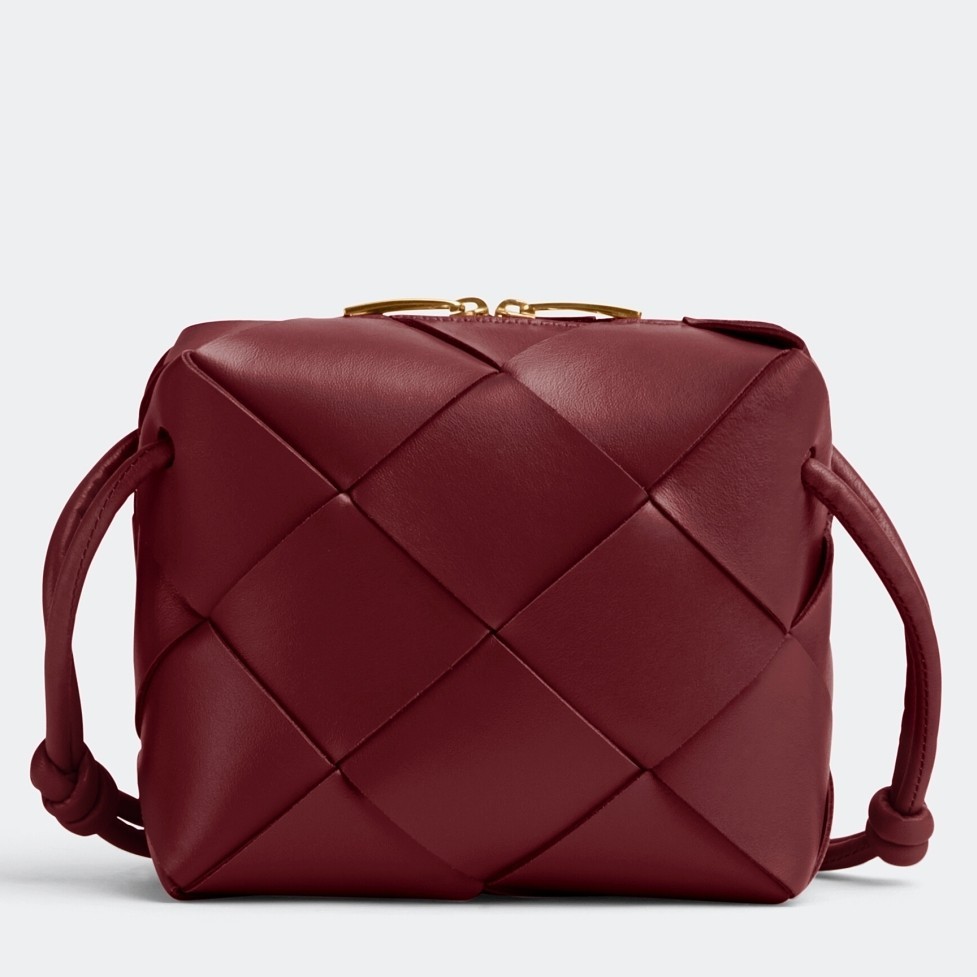 Bottega Veneta Mini Cassette Camera Bag In Bordeaux Lambskin 926