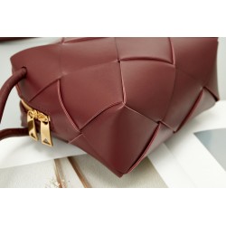 Bottega Veneta Mini Cassette Camera Bag In Bordeaux Lambskin 926