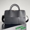 Bottega Veneta Arco Briefcase In Black Intreccio Calfskin 211