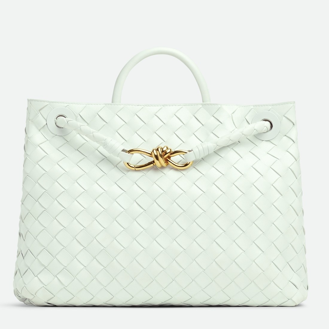 Bottega Veneta Andiamo Medium Bag In Glacier Intrecciato Lambskin 669