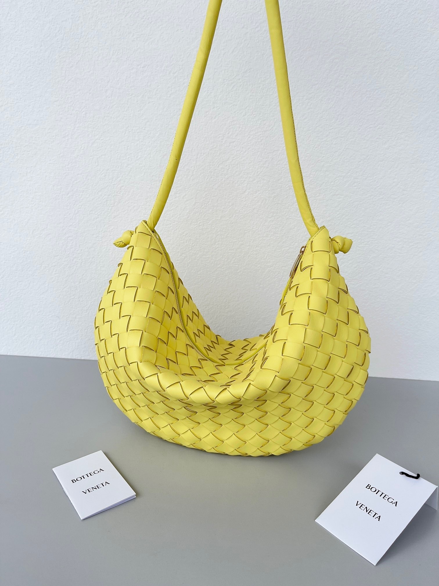 Bottega Veneta Turn Bag In Yellow Intrecciato Lambskin 047