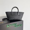 Bottega Veneta Mini Cabat Bag In Black Intrecciato Lambskin 088