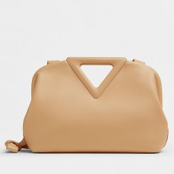 Bottega Veneta Small Point Top Handle Bag In Beige Leather 932