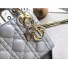 Dior Mini Lady Dior Bag In Grey Pearly Lambskin 360
