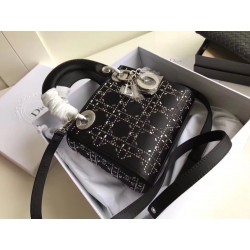 Dior Mini Lady Dior Bag In Satin With Rhinestones 408
