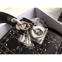 Dior Mini Lady Dior Bag In Satin With Rhinestones 408