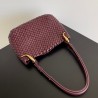 Bottega Veneta Clicker Small Bag in Bordeaux Intrecciato Lambskin 011