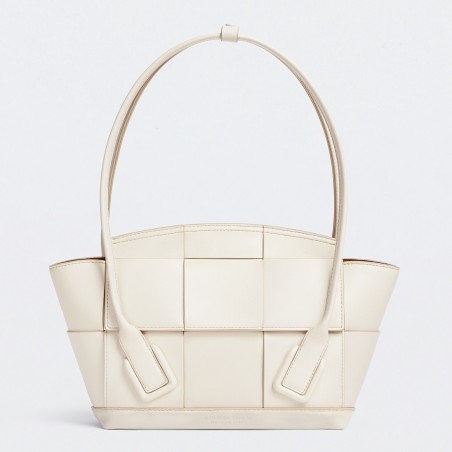 Bottega Veneta Arco Small Bag In White Intrecciato Calfskin 588