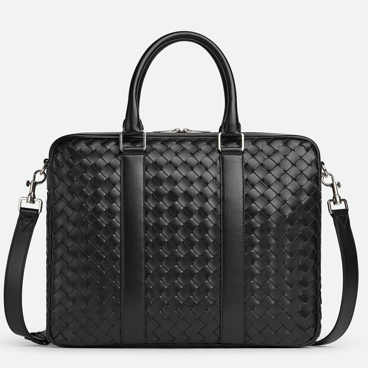 Bottega Veneta Large Briefcase In Black Intrecciato Calfskin 649