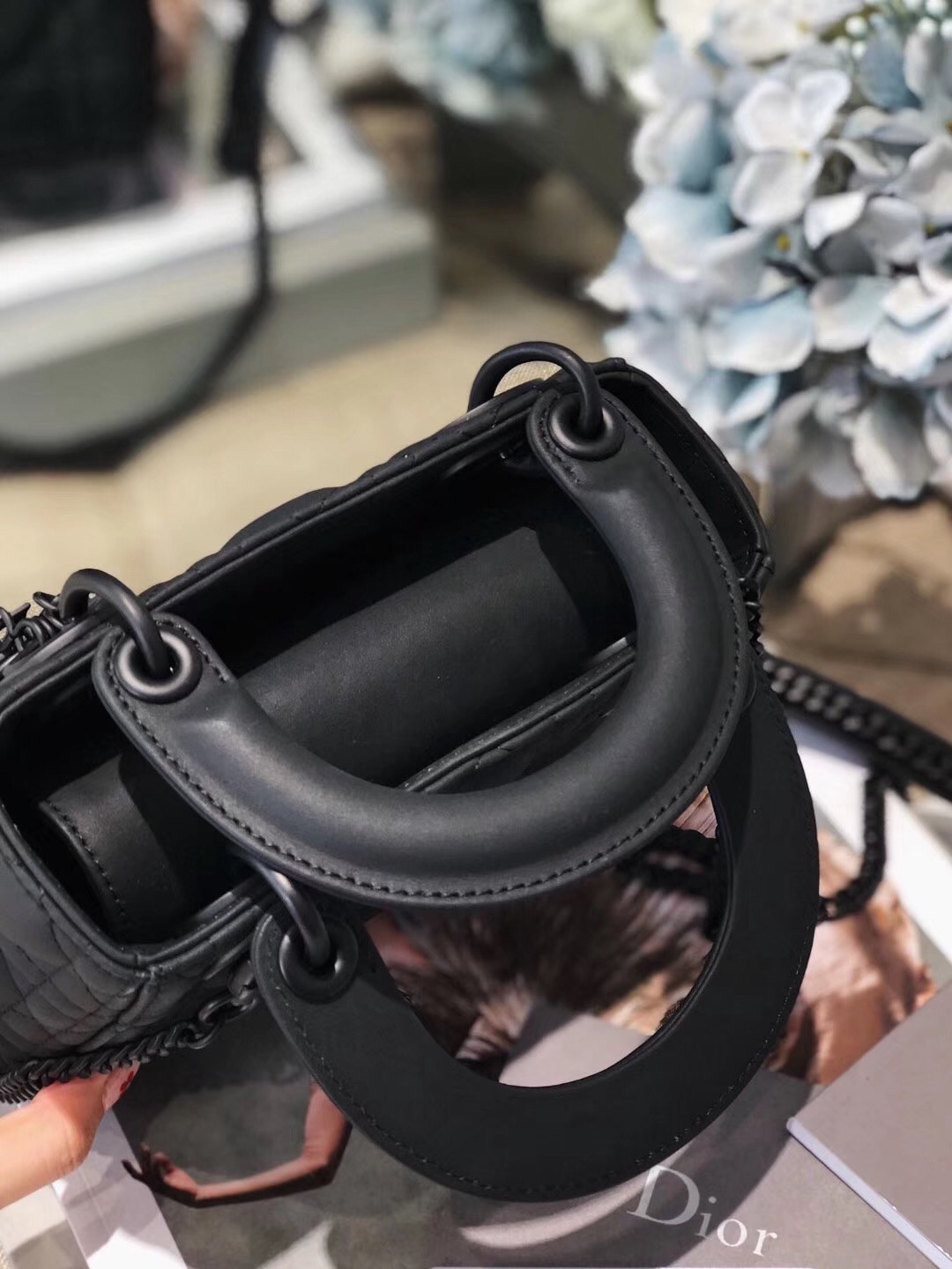 Dior Mini Lady Dior Bag In Black Ultra Matte Calfskin 476