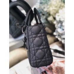 Dior Mini Lady Dior Bag In Black Ultra Matte Calfskin 476