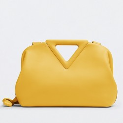 Bottega Veneta Small Point Top Handle Bag In Yellow Leather 711