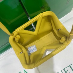 Bottega Veneta Small Point Top Handle Bag In Yellow Leather 711