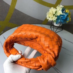 Bottega Veneta Mini BV Jodie Bag In Orange Woven Leather 007