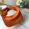 Bottega Veneta Mini BV Jodie Bag In Orange Woven Leather 007