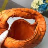 Bottega Veneta Mini BV Jodie Bag In Orange Woven Leather 007