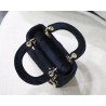 Dior Mini Lady Dior Chain Bag In Black Velvet 090