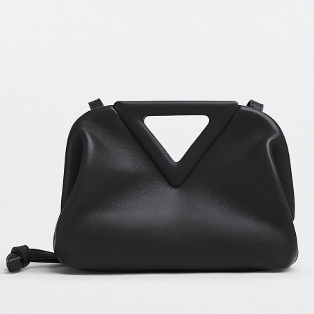 Bottega Veneta Small Point Top Handle Bag In Black Leather 148