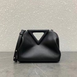 Bottega Veneta Small Point Top Handle Bag In Black Leather 148