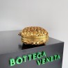 Bottega Veneta Knot Minaudiere Clutch in Gold Sequins Laminated Leather 184