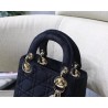 Dior Mini Lady Dior Chain Bag In Black Velvet 090