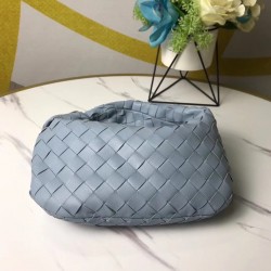 Bottega Veneta Mini BV Jodie Bag In Light Blue Woven Leather 981