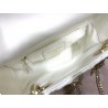 Dior Mini Lady Dior Chain Bag In White Wavy Crinkled Lambskin 120