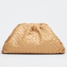 Bottega Veneta Large Pouch Clutch In Beige Intrecciato Lambskin 080