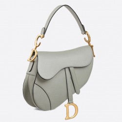 Dior Saddle Bag In Grey Grained Calfskin 002