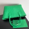 Bottega Veneta Cabat Medium Bag In Green Intrecciato Lambskin 810