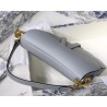 Dior Saddle Bag In Grey Grained Calfskin 002