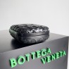 Bottega Veneta Knot Minaudiere Clutch In Black Foulard Intreccio Leather 664