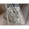 Bottega Veneta Small Loop Bag In Silver Intrecciato Lambskin 693