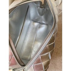 Bottega Veneta Small Loop Bag In Silver Intrecciato Lambskin 693