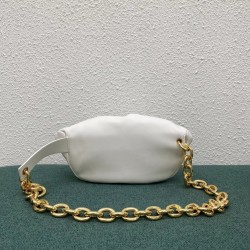 Bottega Veneta The Belt Chain Pouch In White Nappa Leather 707