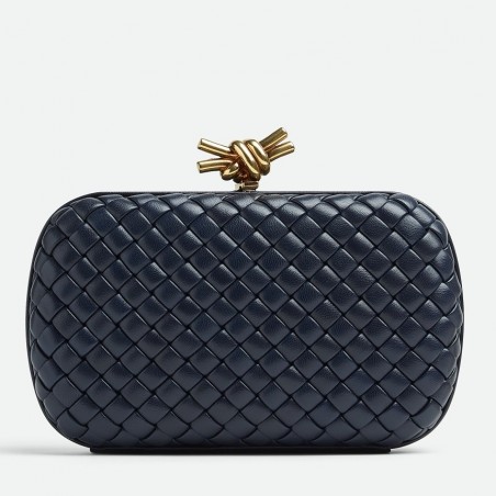 Bottega Veneta Knot Minaudiere Clutch In Space Intrecciato Lambskin 745